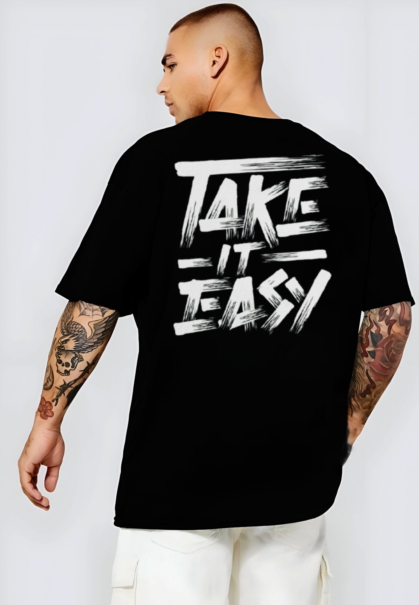 "Take It Easy" Oversized Black T-Shirt