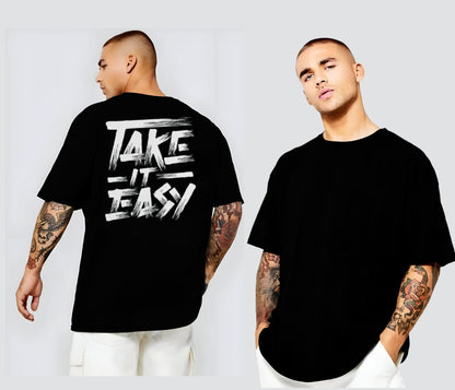 "Take It Easy" Oversized Black T-Shirt